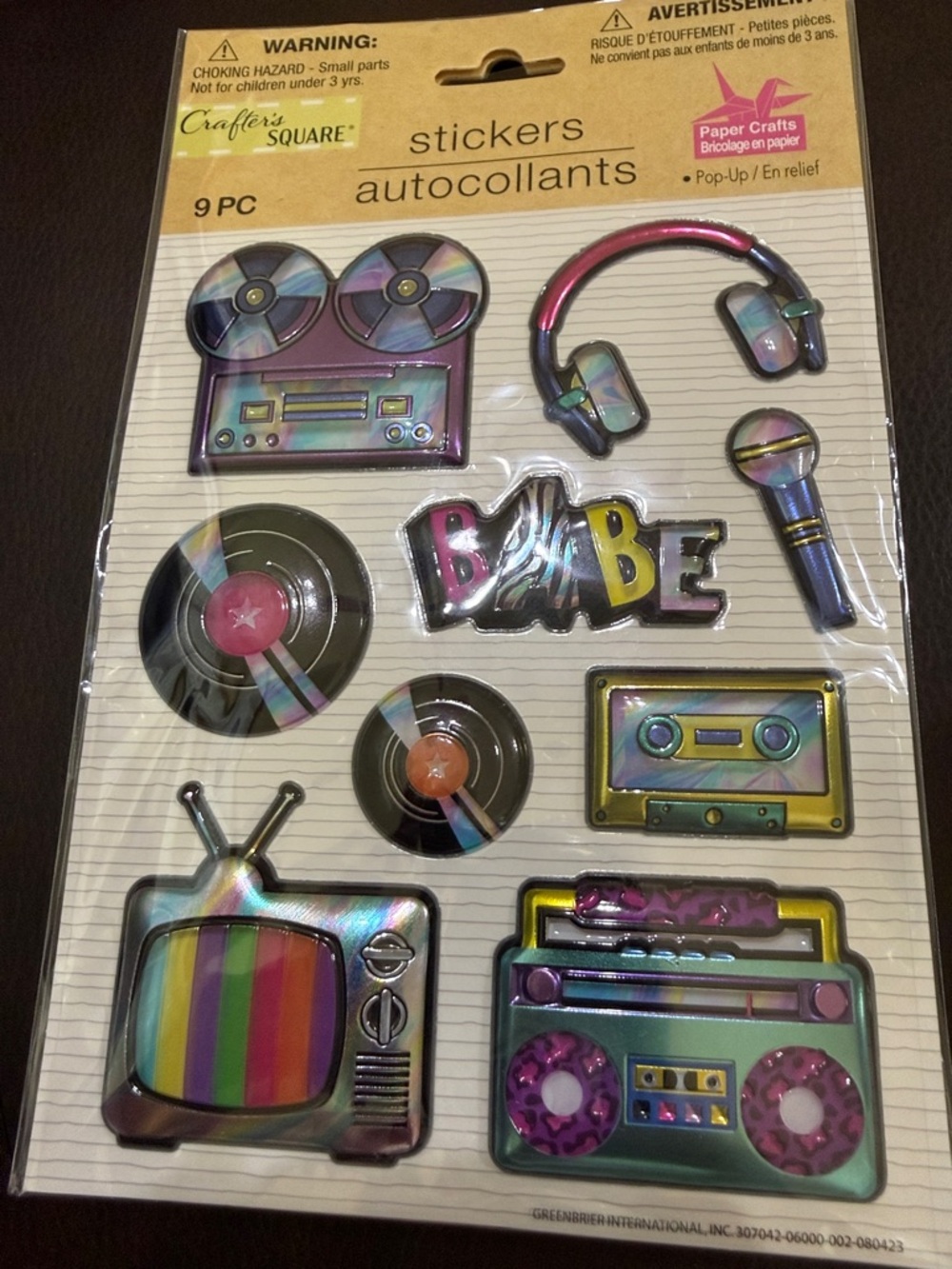 Crafter's Square Holographic Music Sticker Set - Multicolor